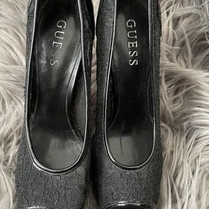 Lace, Leather Guess Heels
